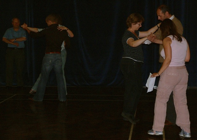 Liane Hughes (Choreographer) rehearses the Company
